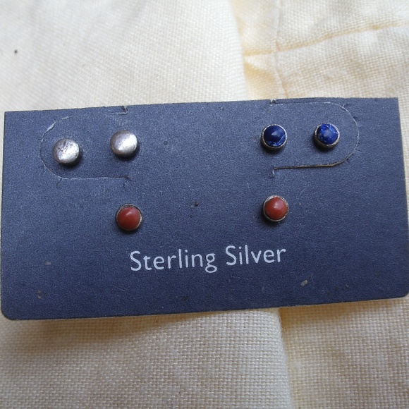 Three Sets Tiny Stud Earrings - Picture 1 of 8